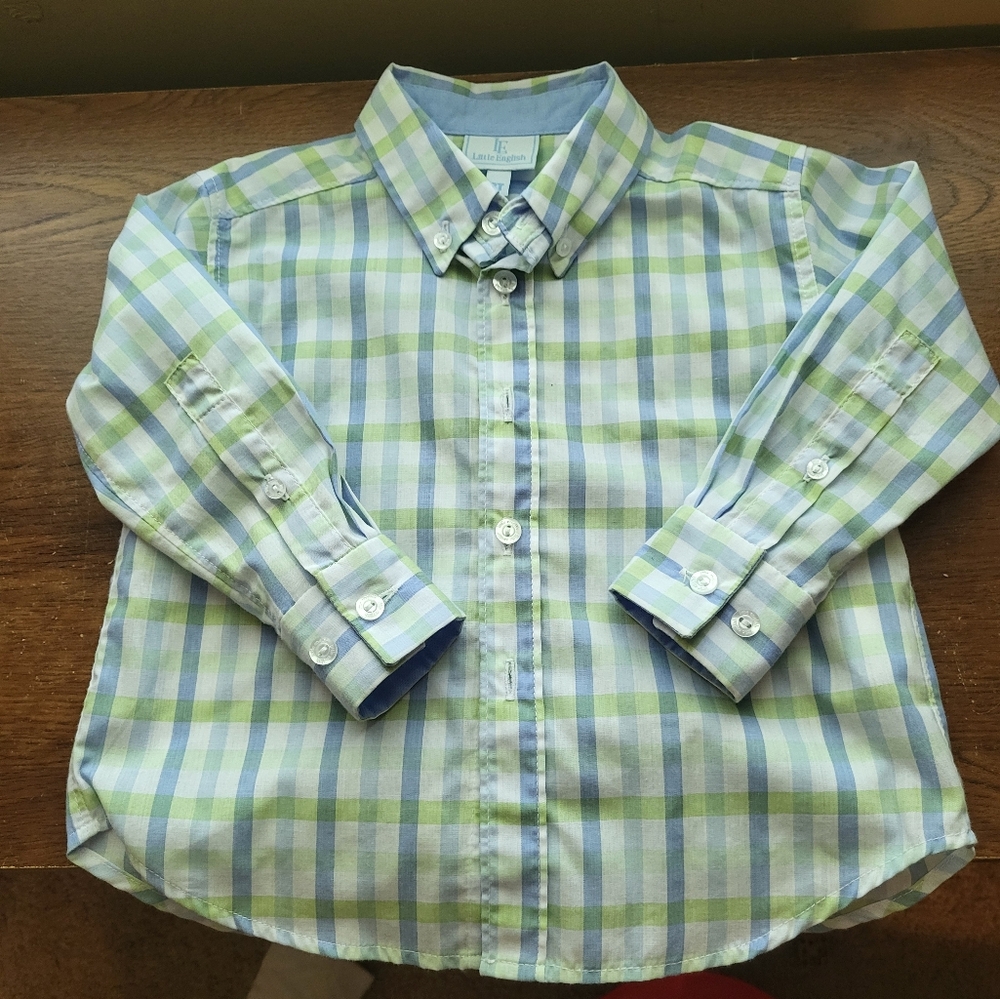 Little English Blue and Green Plaid Shirt